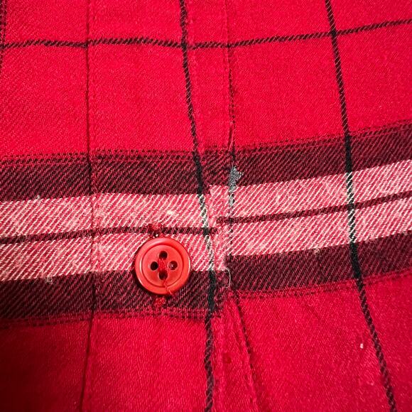 BP Plaid Lightweight Flannel Button Up Shirt Size 1X Holidays Classic Cabincore - Picture 9 of 9